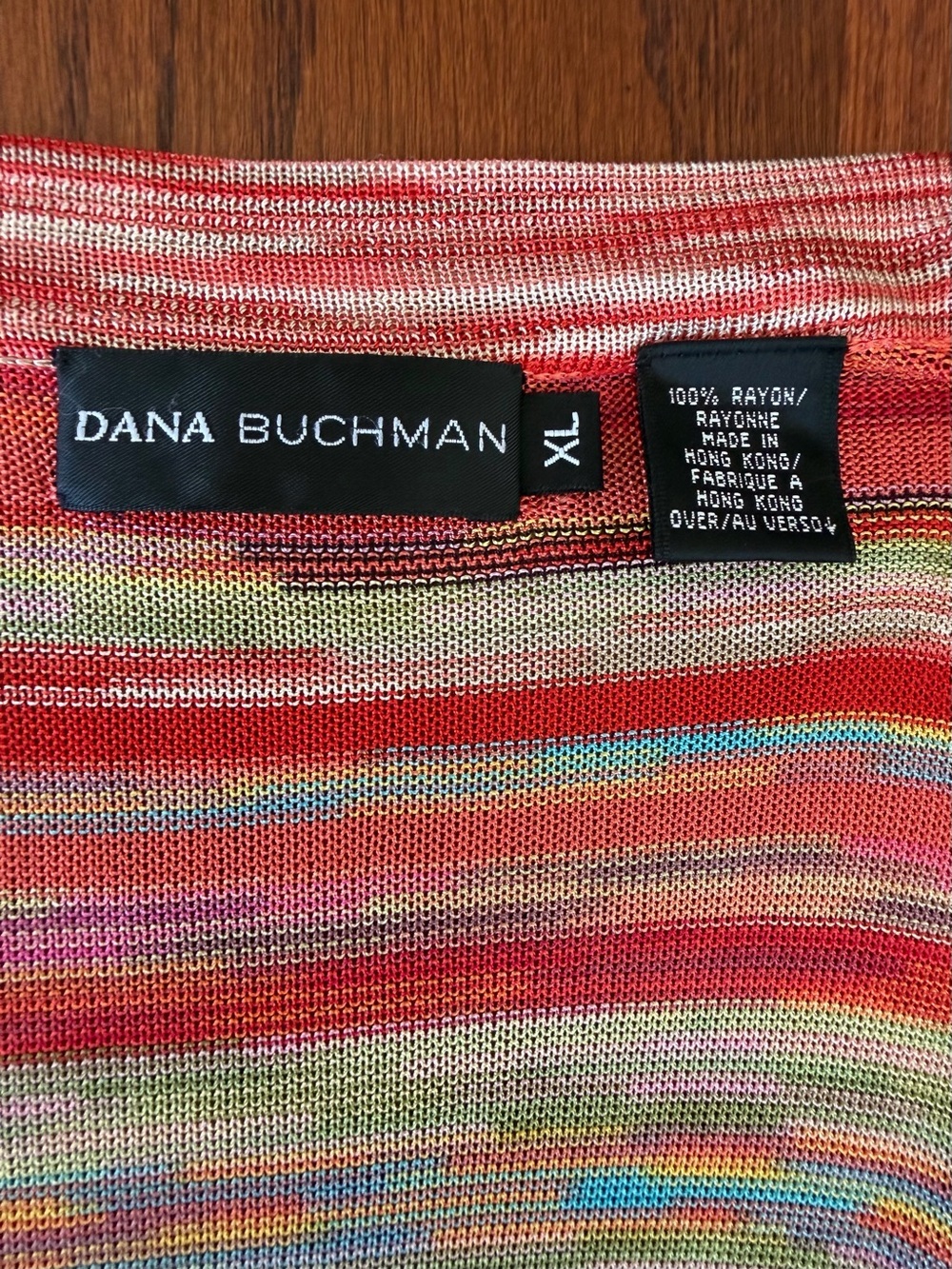Vibrant Knit Belted Cardigan Sweater Missoni Style by Dana Buchman size XL - Picture 5 of 6
